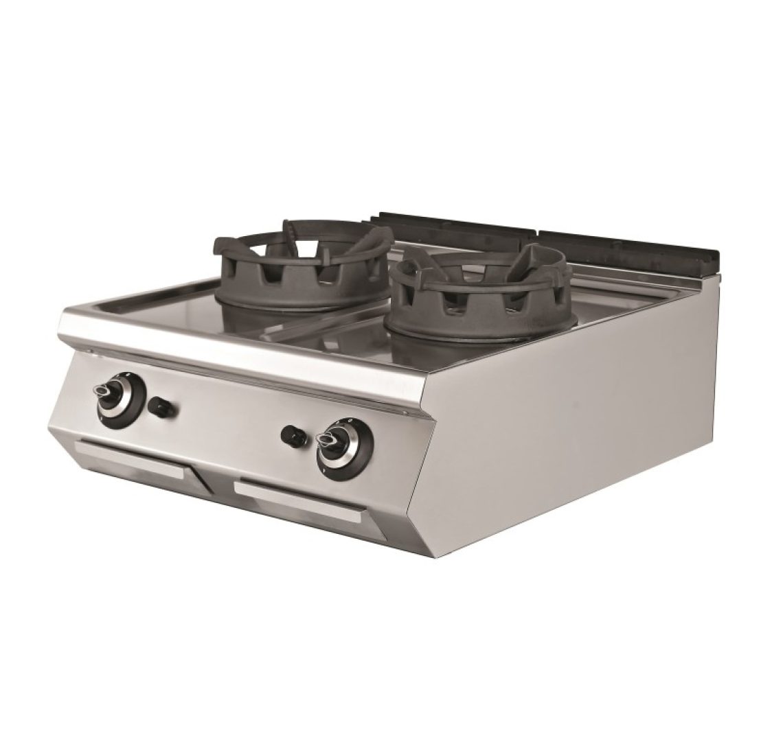 Fogão Wok A Gás De Mesa 2 Queimadores 2×18 Kw 800x730x300