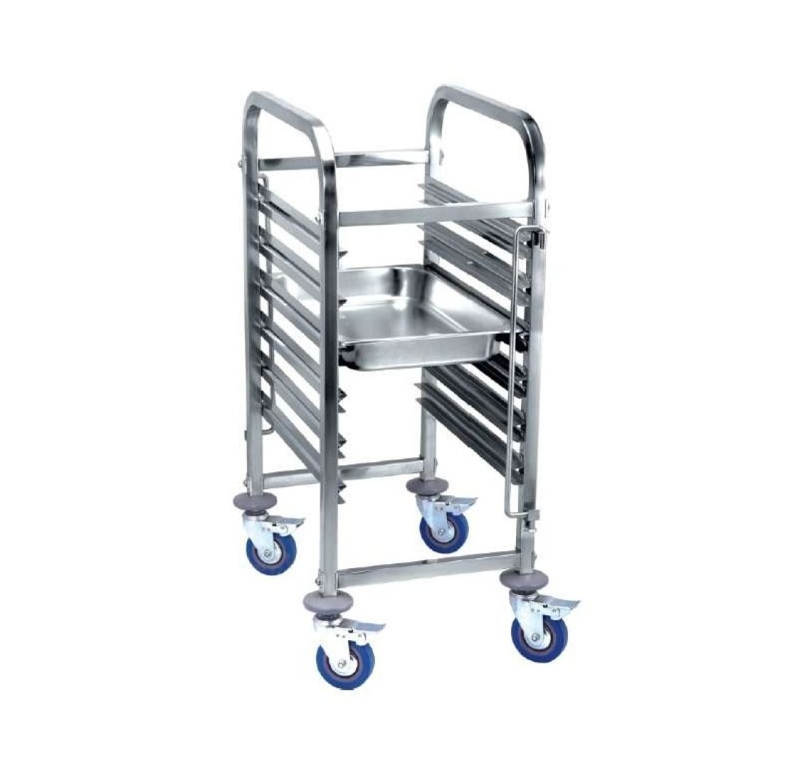 Carro de inox para 6 bandejas GN1/1 380x550x1000mm